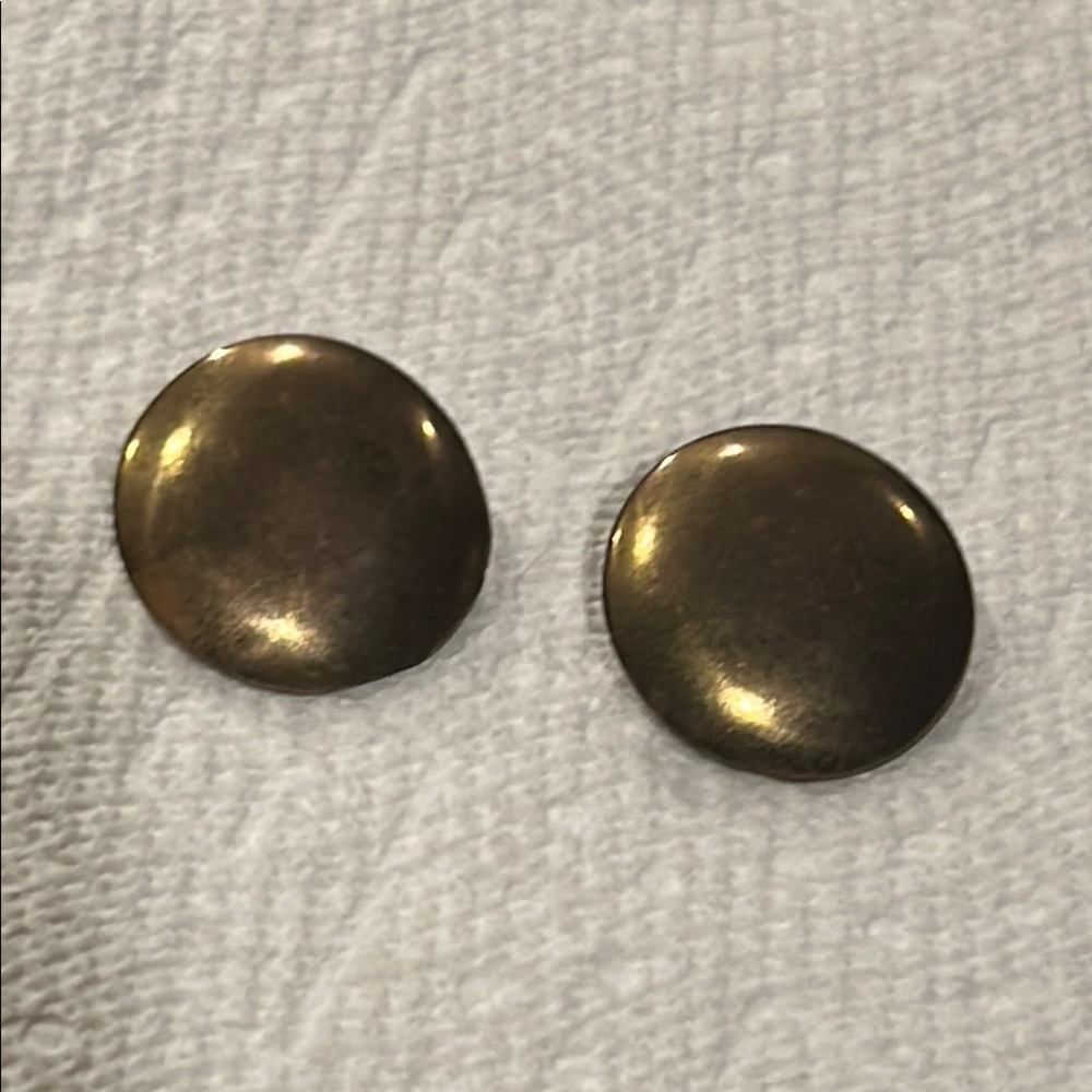 Vintage Gold-Tone Round Earrings